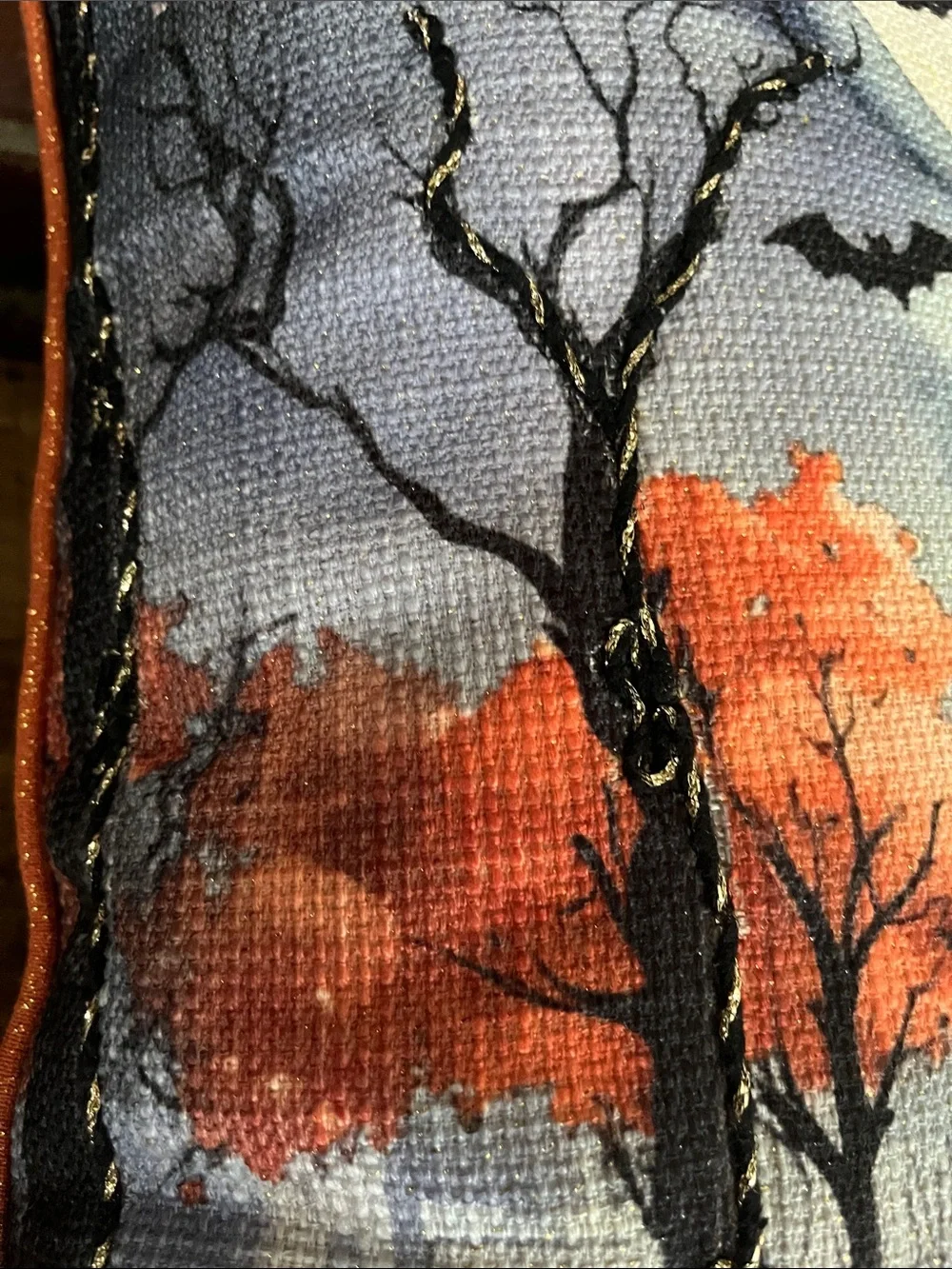 Cynthia Rowley Black and Orange Novelty Keyhole Print Pillow
